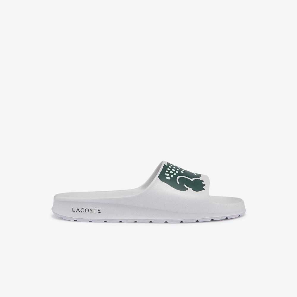 Lacoste Croco 2.0 Slides White/Dark Green | JWH-146290