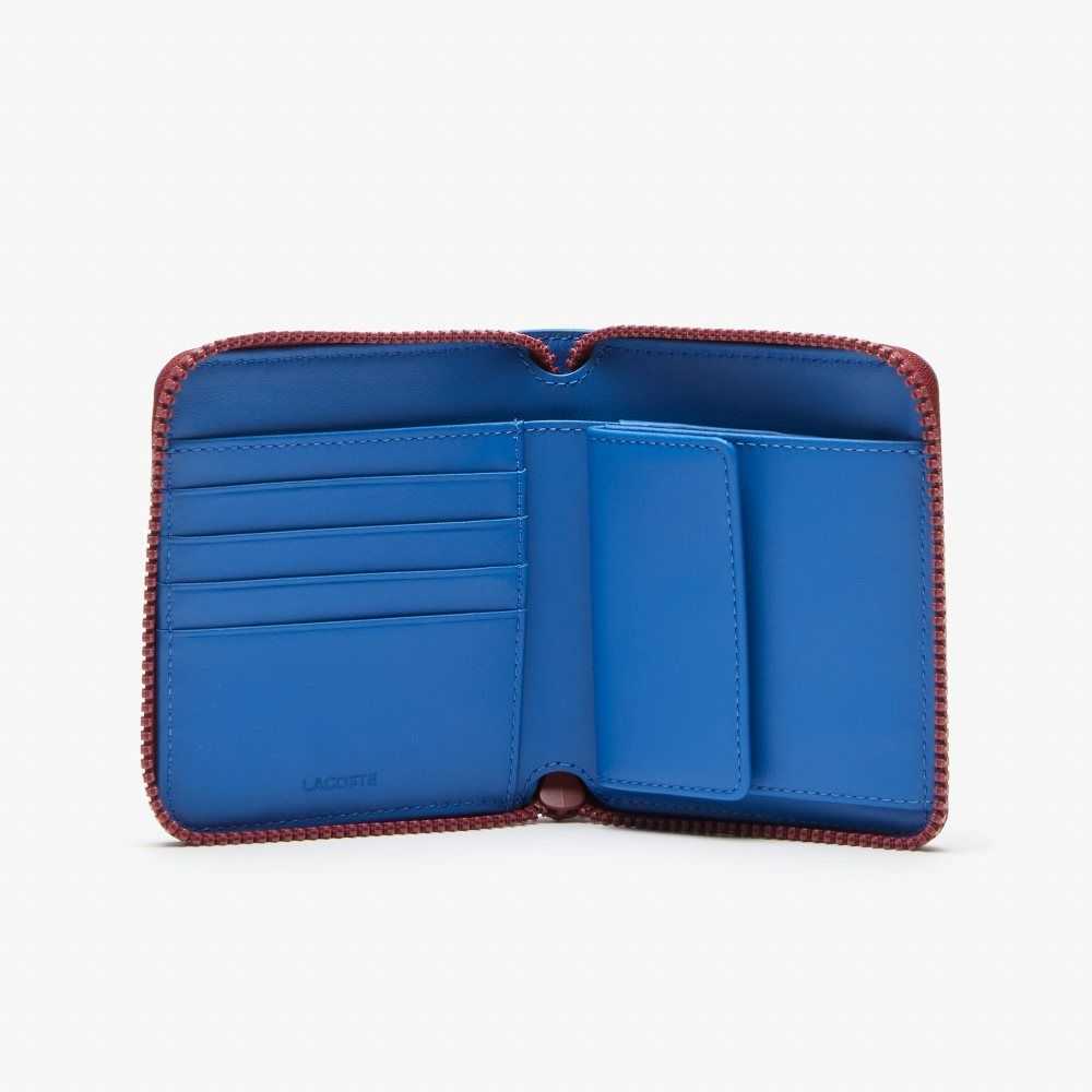 Lacoste Crocodile Badge Zip Wallet Marina | FAL-051297