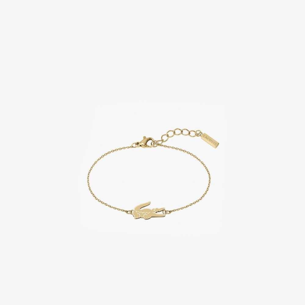 Lacoste Crocodile Bracelet Rose Gold | UQE-695348