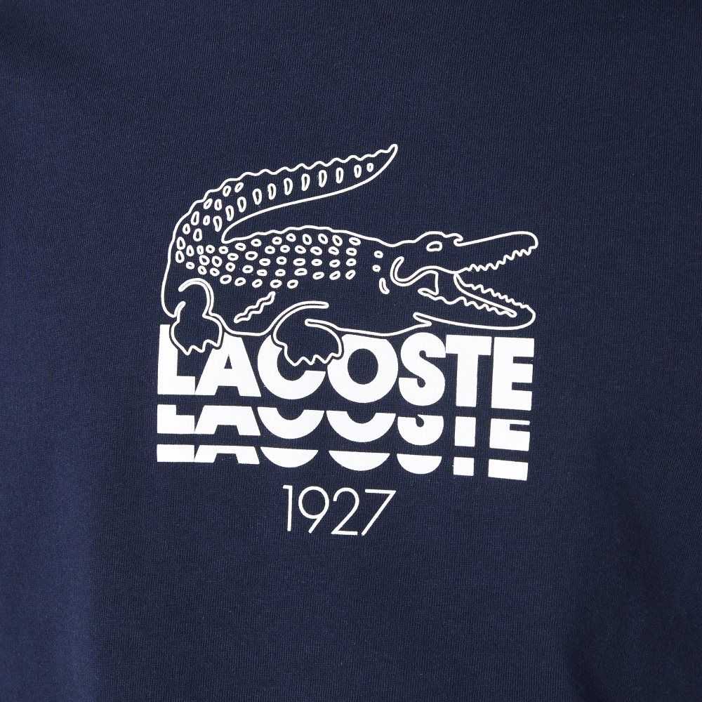 Lacoste Crocodile Branding Crew Neck Cotton T-Shirt Navy Blue | IUE-309648