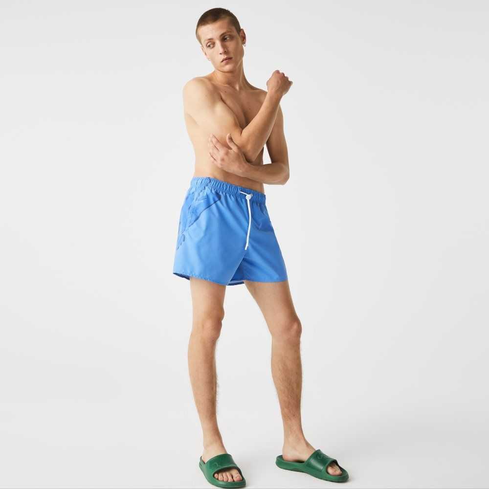 Lacoste Crocodile Built-In Mesh Boxer Swimming Trunks Blue | BFL-087635