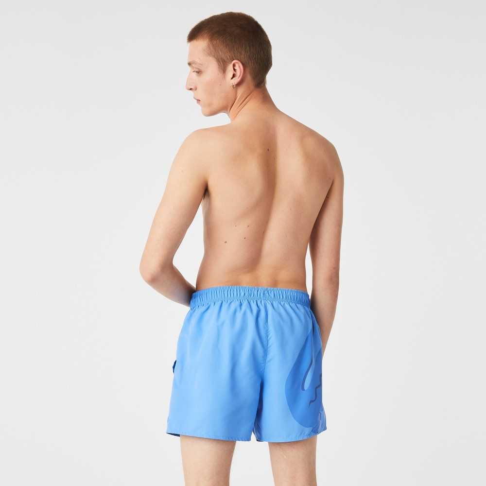 Lacoste Crocodile Built-In Mesh Boxer Swimming Trunks Blue | BFL-087635