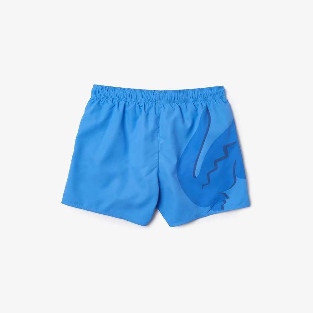 Lacoste Crocodile Built-In Mesh Boxer Swimming Trunks Blue | BFL-087635