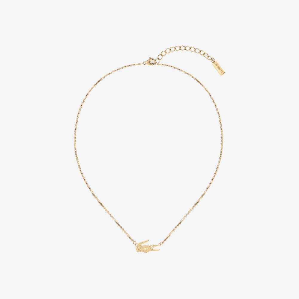 Lacoste Crocodile Necklace Rose Gold | VDX-421637