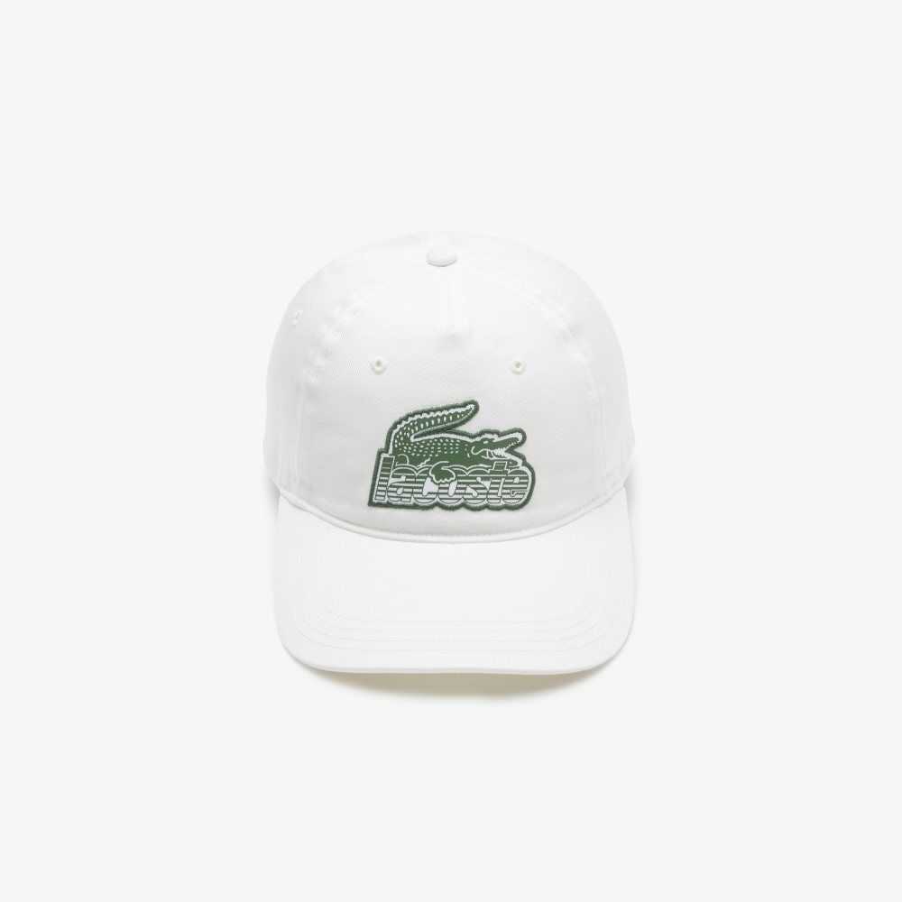 Lacoste Crocodile Patch Branded Cap White | KIX-601592