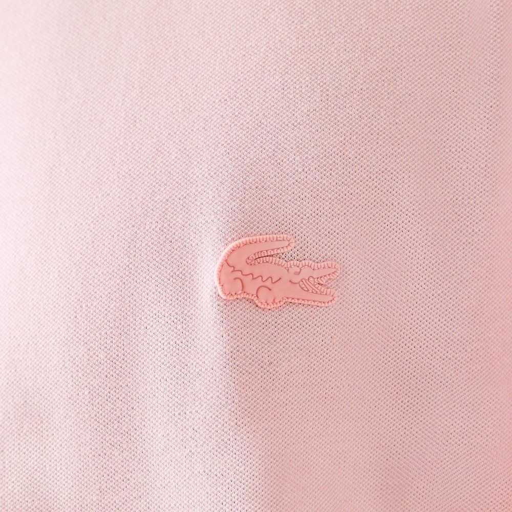 Lacoste Crocodile Print Crew Neck Stretch Organic Cotton T-Shirt Pink | NJE-410698