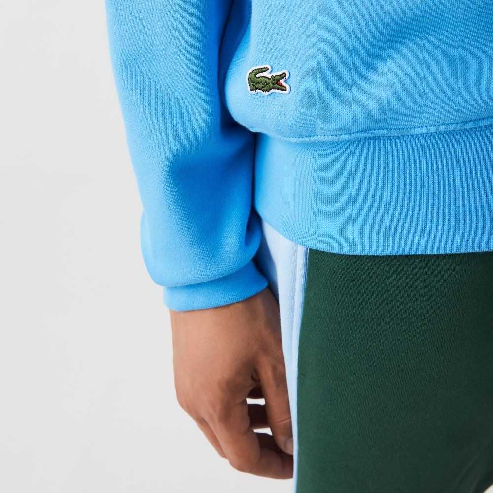 Lacoste Crocodile Print Crew Neck Sweatshirt Blue | ULI-651293