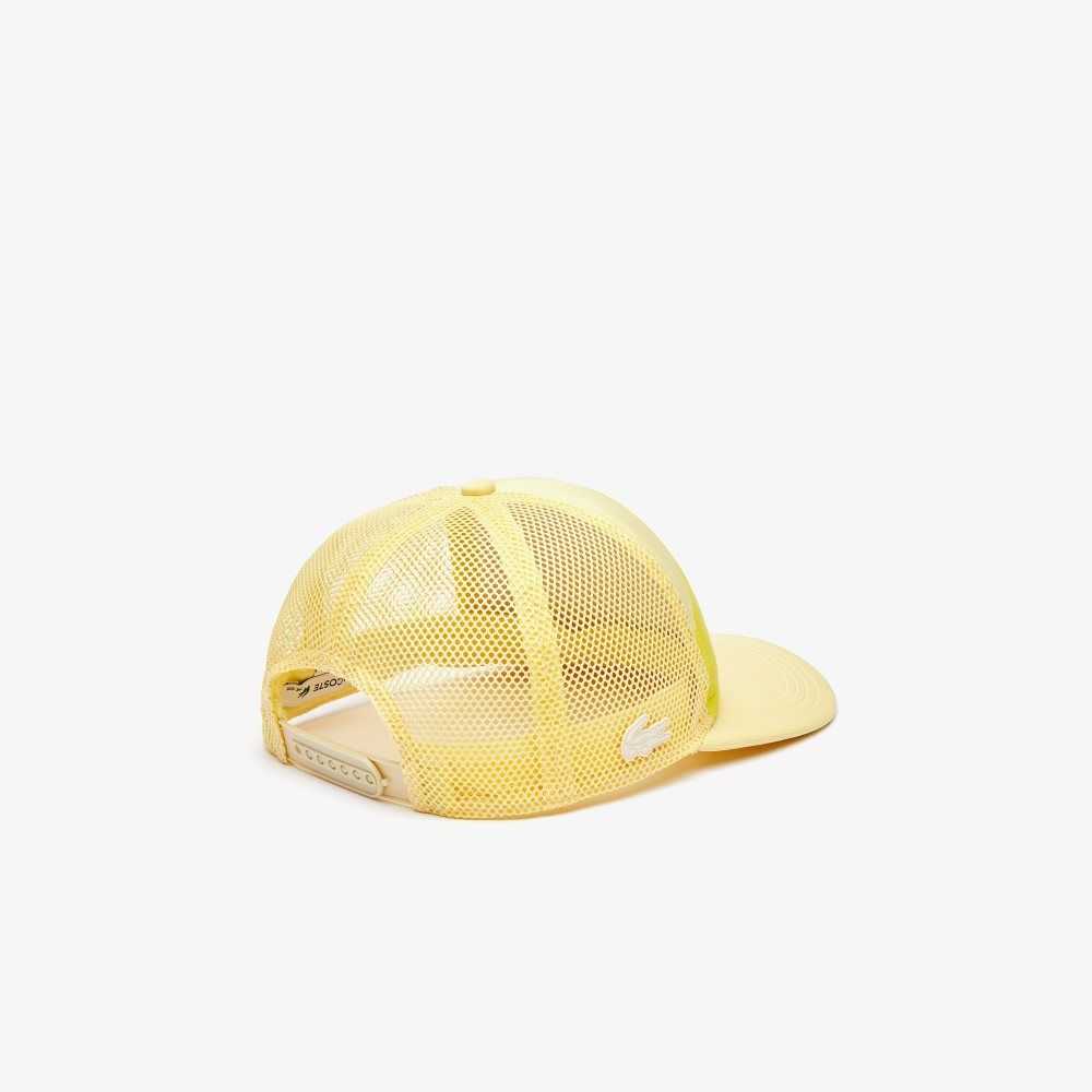 Lacoste Crocodile Print Neoprene And Mesh Cap Yellow | SFM-159764