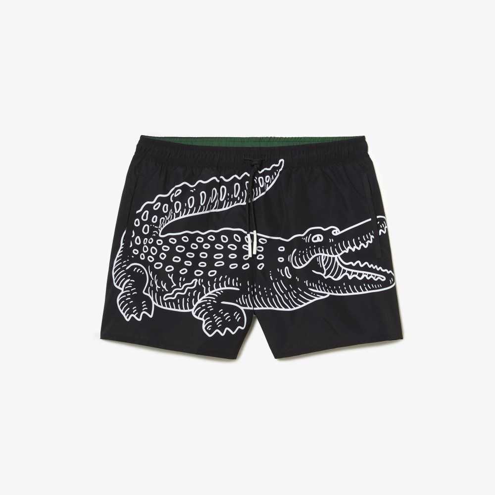 Lacoste Crocodile Print Swim Trunks 964 | KRP-749203