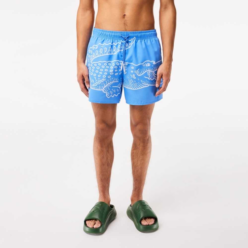 Lacoste Crocodile Print Swim Trunks B04 | UMK-548197