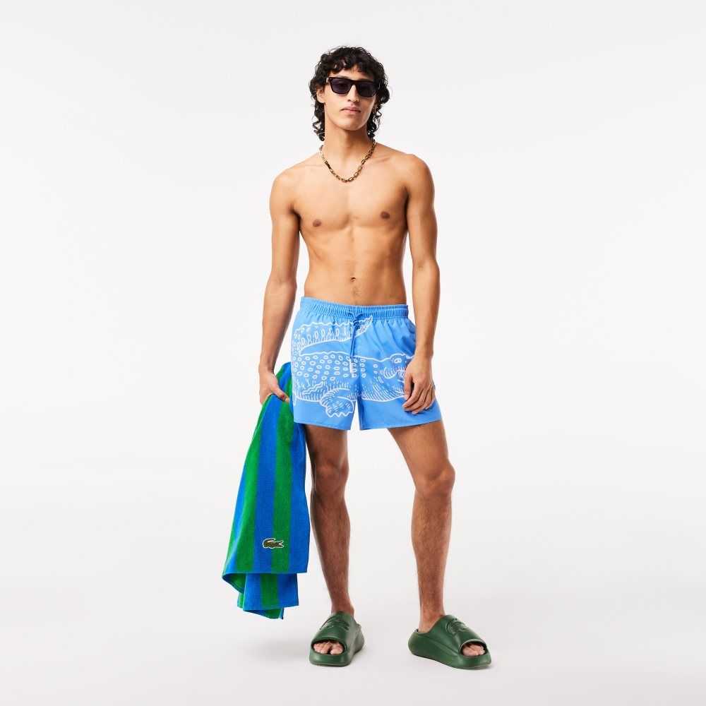 Lacoste Crocodile Print Swim Trunks B04 | UMK-548197