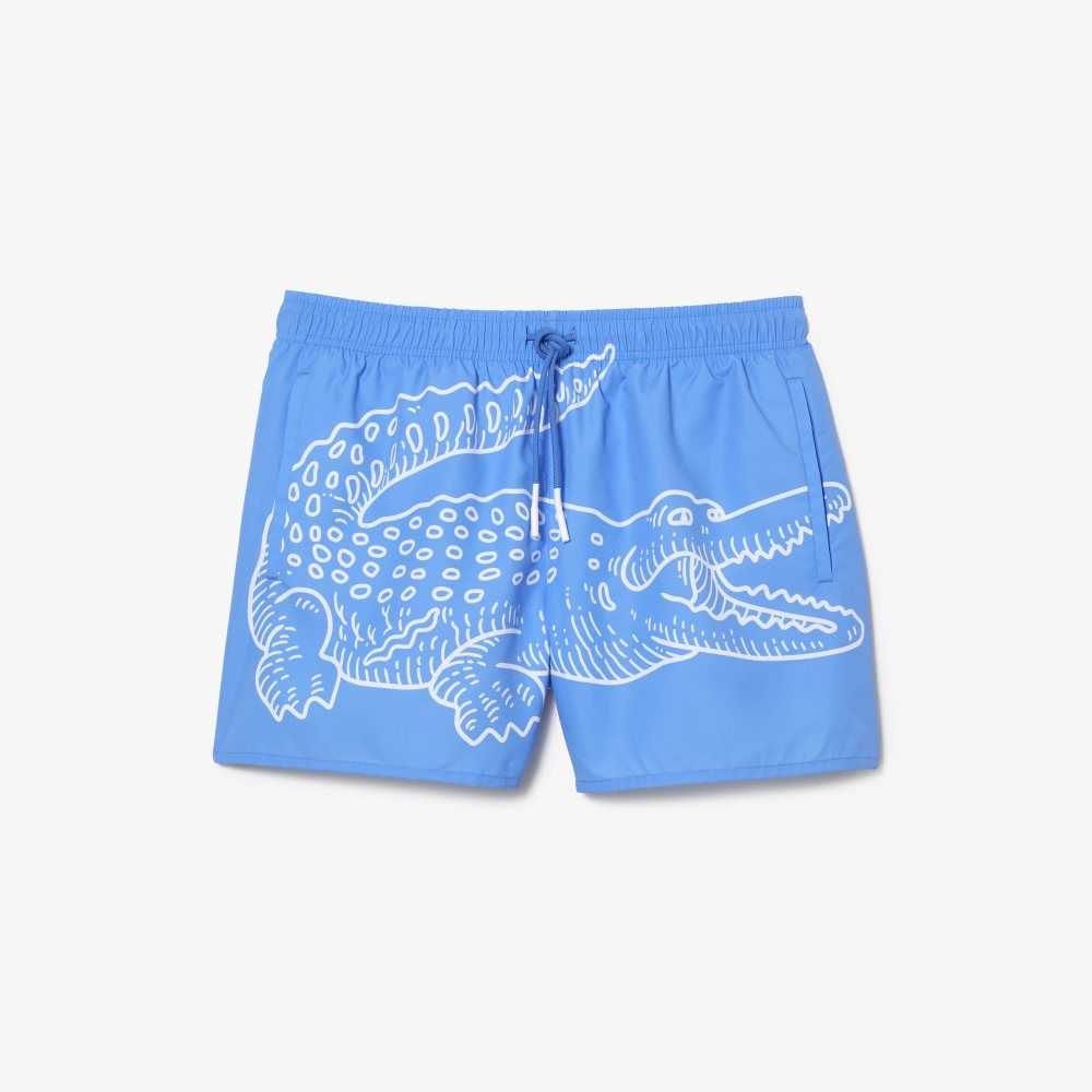 Lacoste Crocodile Print Swim Trunks B04 | UMK-548197