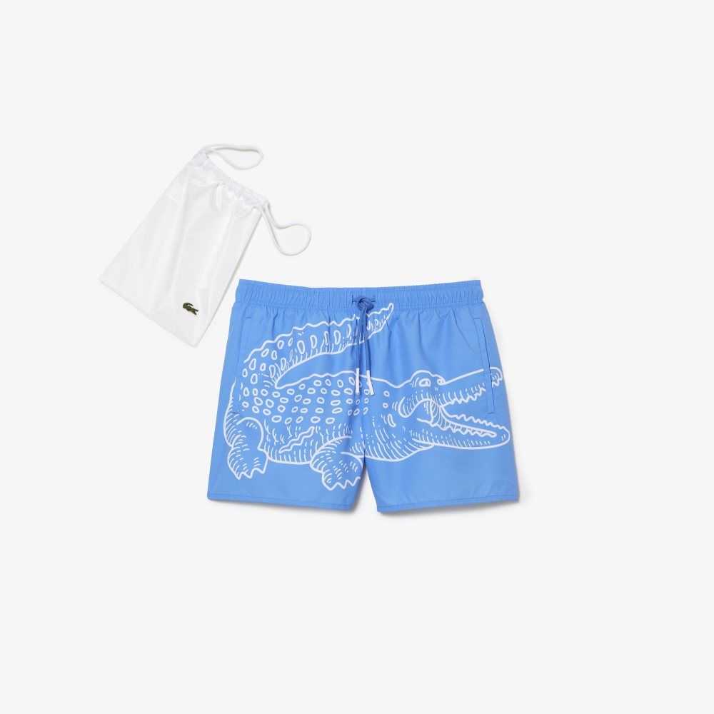 Lacoste Crocodile Print Swim Trunks B04 | UMK-548197