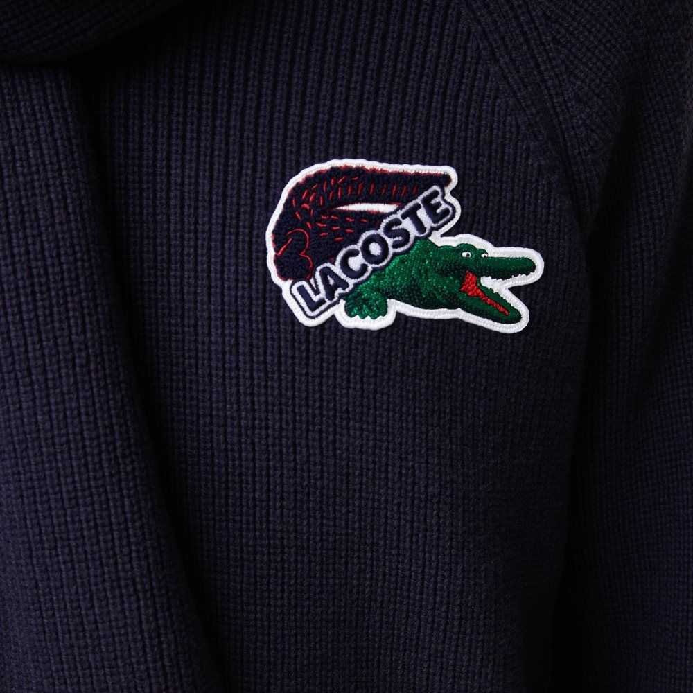 Lacoste Crocodile Sweater Navy Blue | ZHE-572160