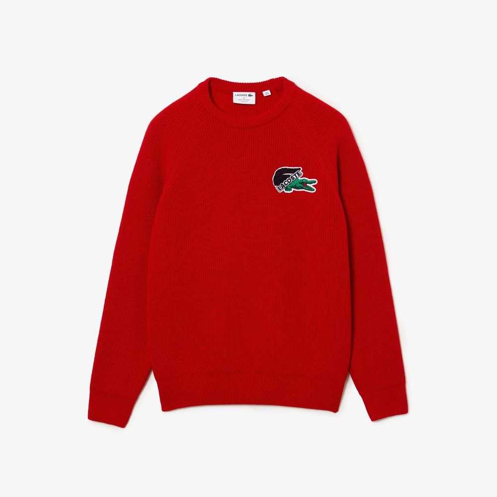 Lacoste Crocodile Sweater Red | BYR-468071