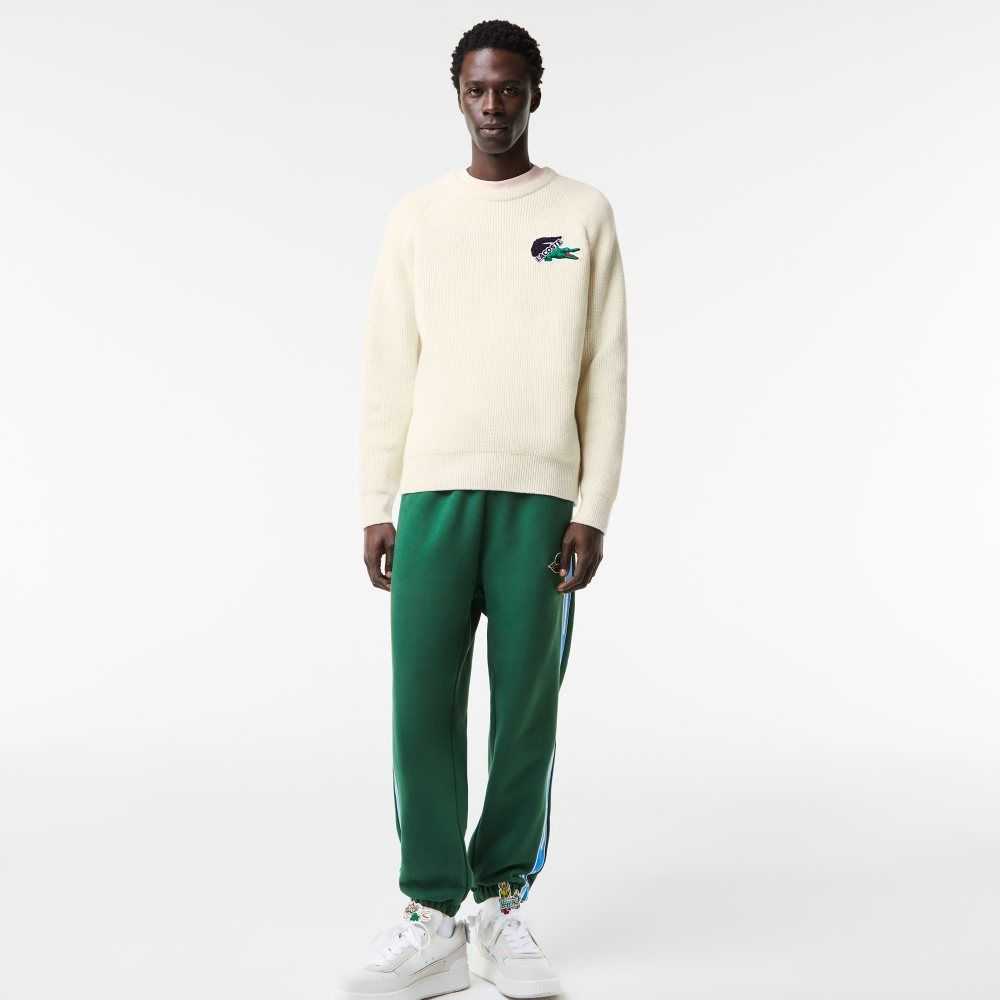 Lacoste Crocodile Sweater White | DTH-679405