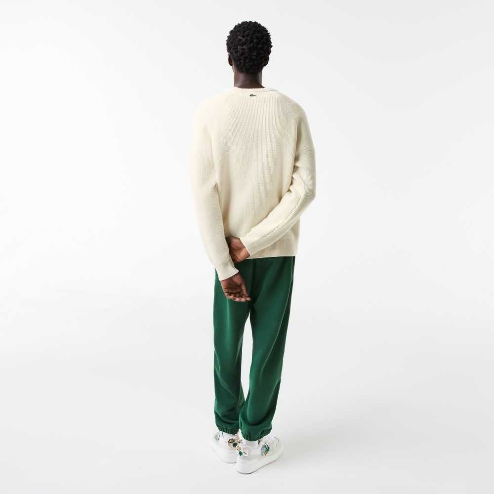 Lacoste Crocodile Sweater White | DTH-679405