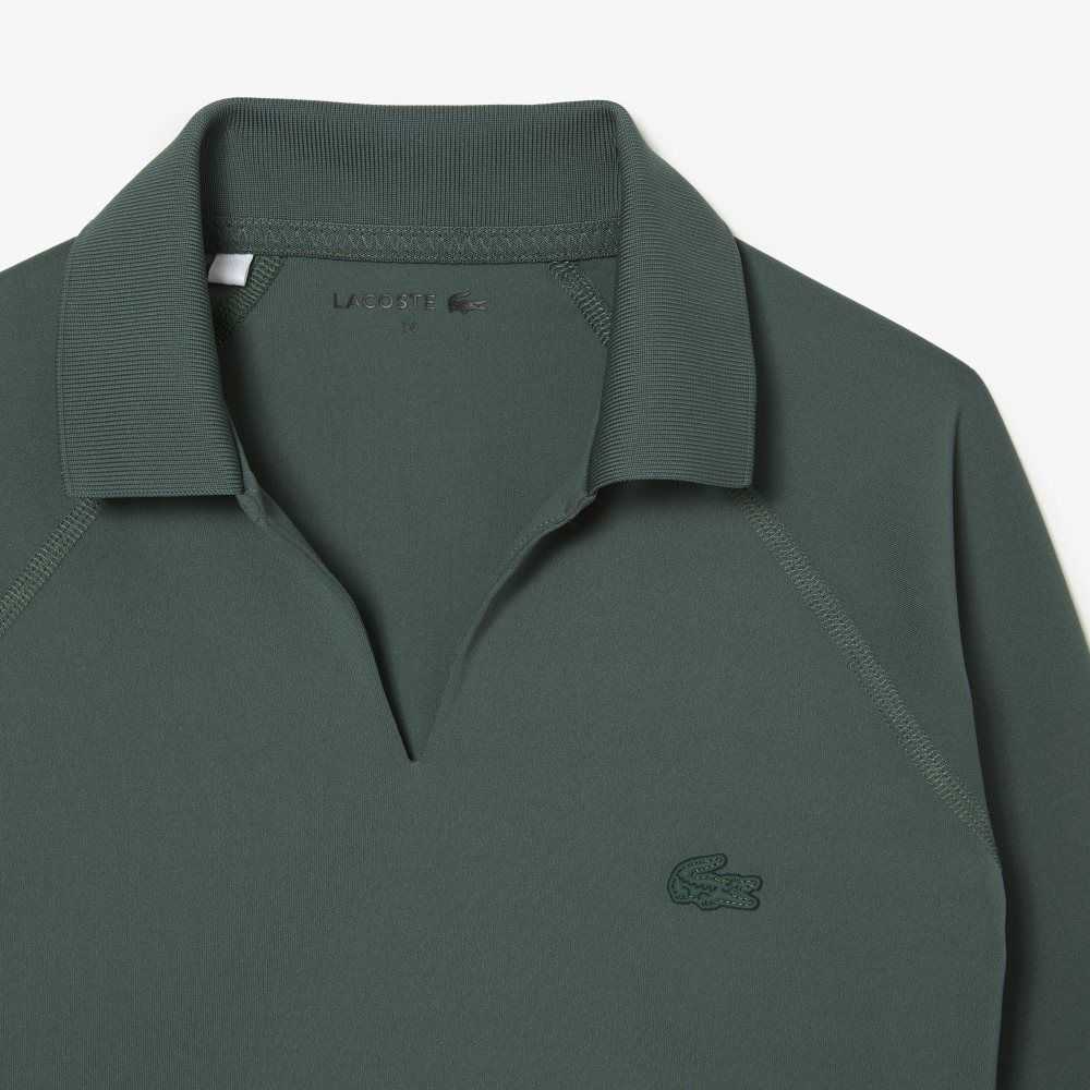 Lacoste Cropped Long Sleeve Polo Green | OXE-785914