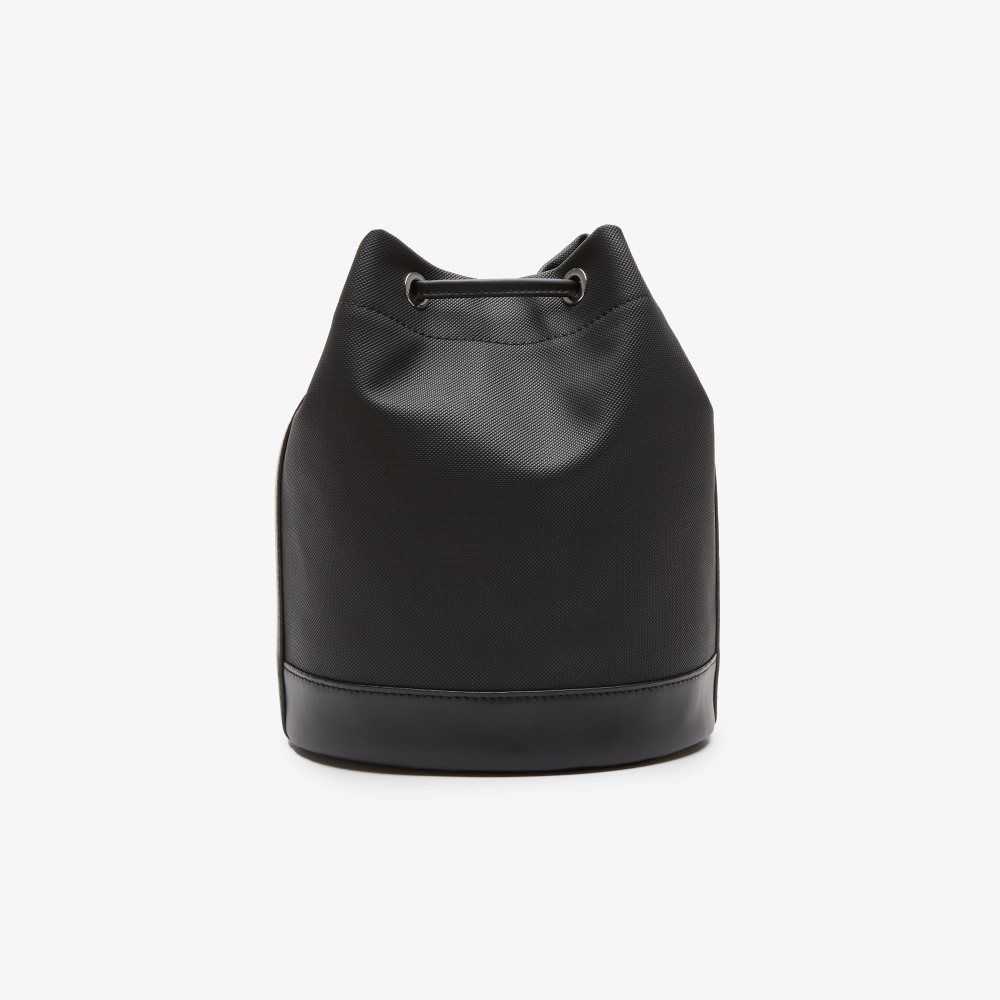 Lacoste Detachable Strap Bucket Bag Black | AGP-507814