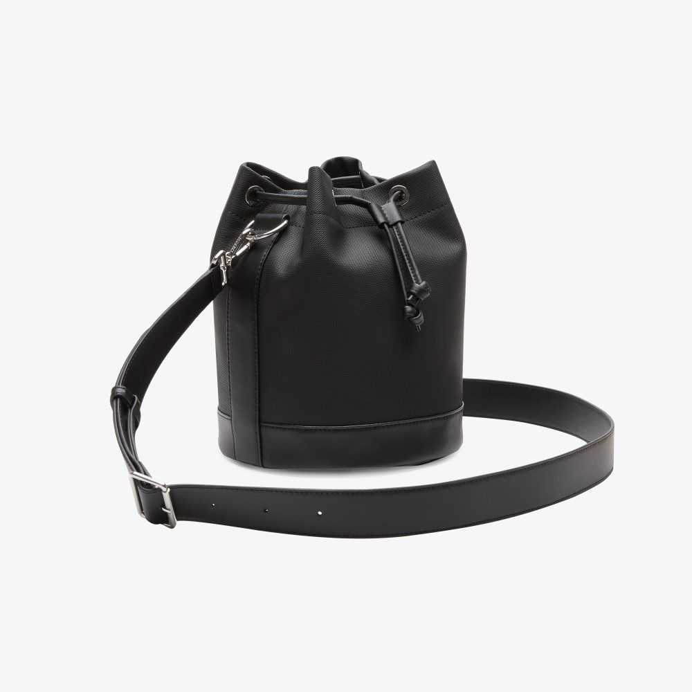 Lacoste Detachable Strap Bucket Bag Black | AGP-507814