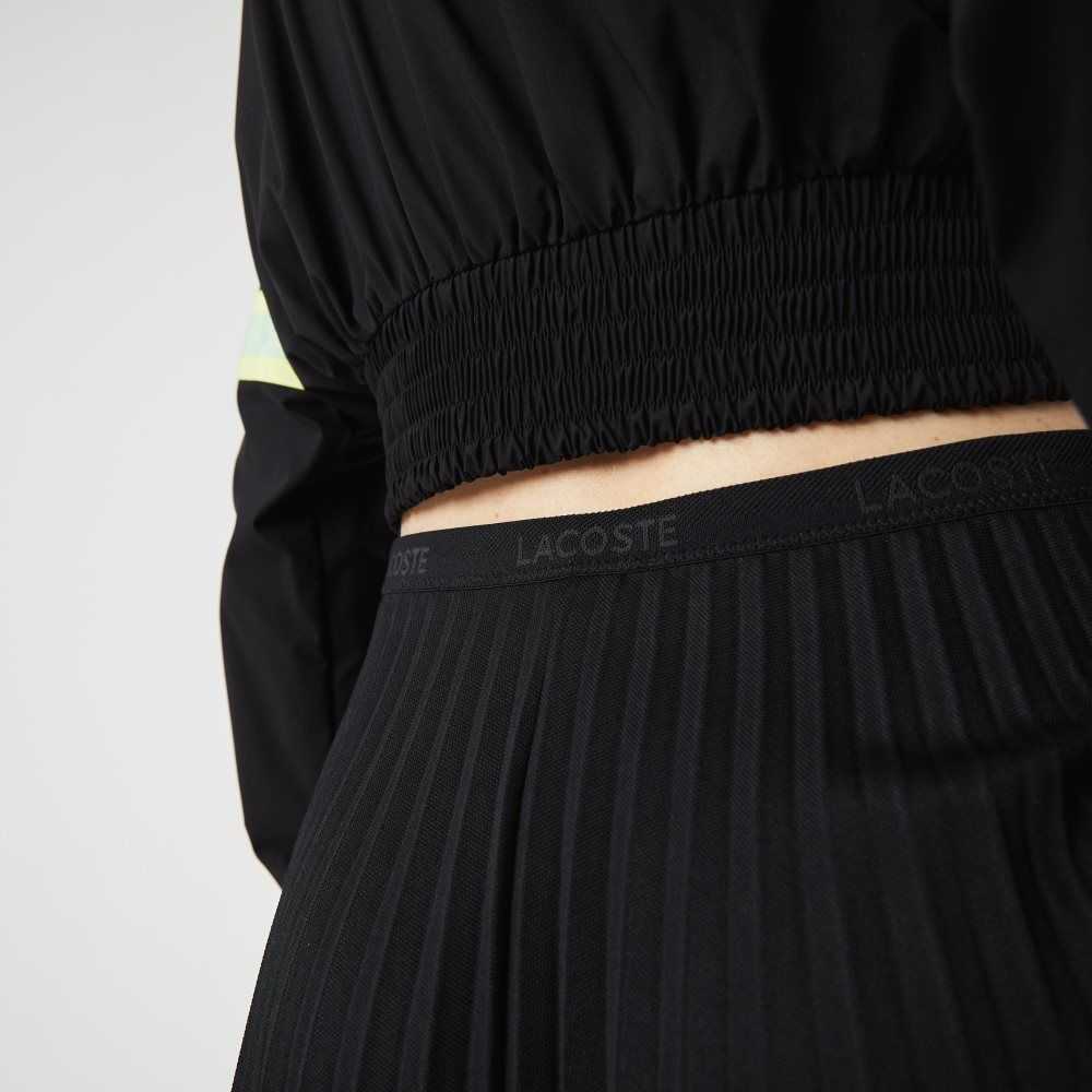 Lacoste Elasticized Waist Flowing Pleated Skirt Black | EHL-387640