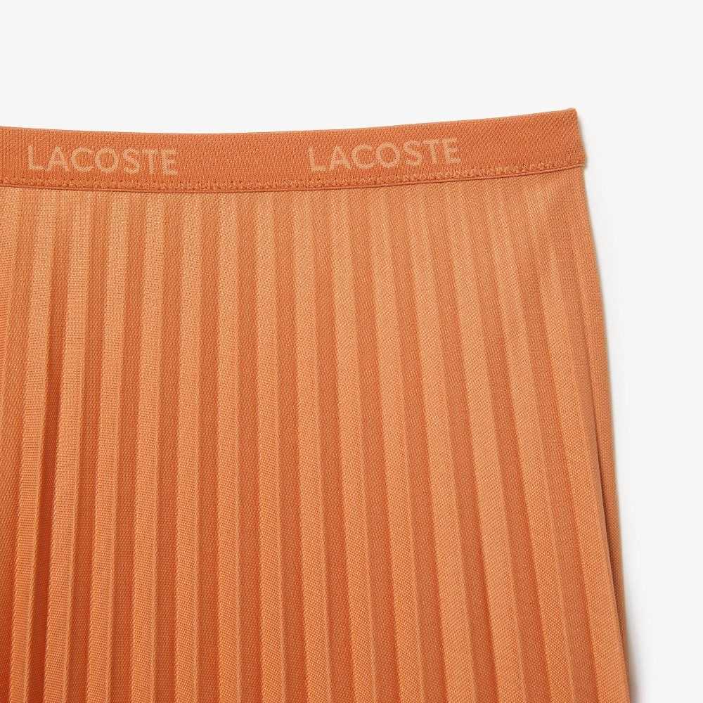 Lacoste Elasticized Waist Flowing Pleated Skirt Orange | HMF-974085