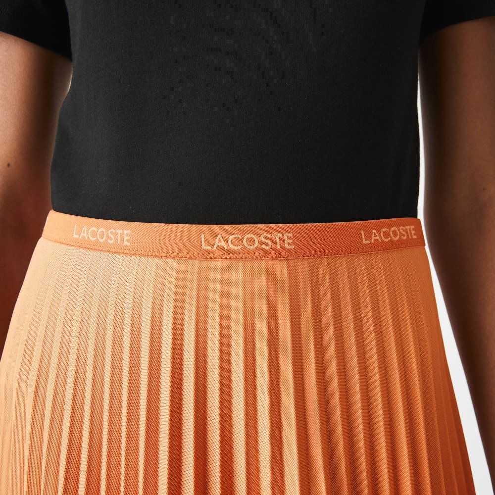 Lacoste Elasticized Waist Flowing Pleated Skirt Orange | HMF-974085