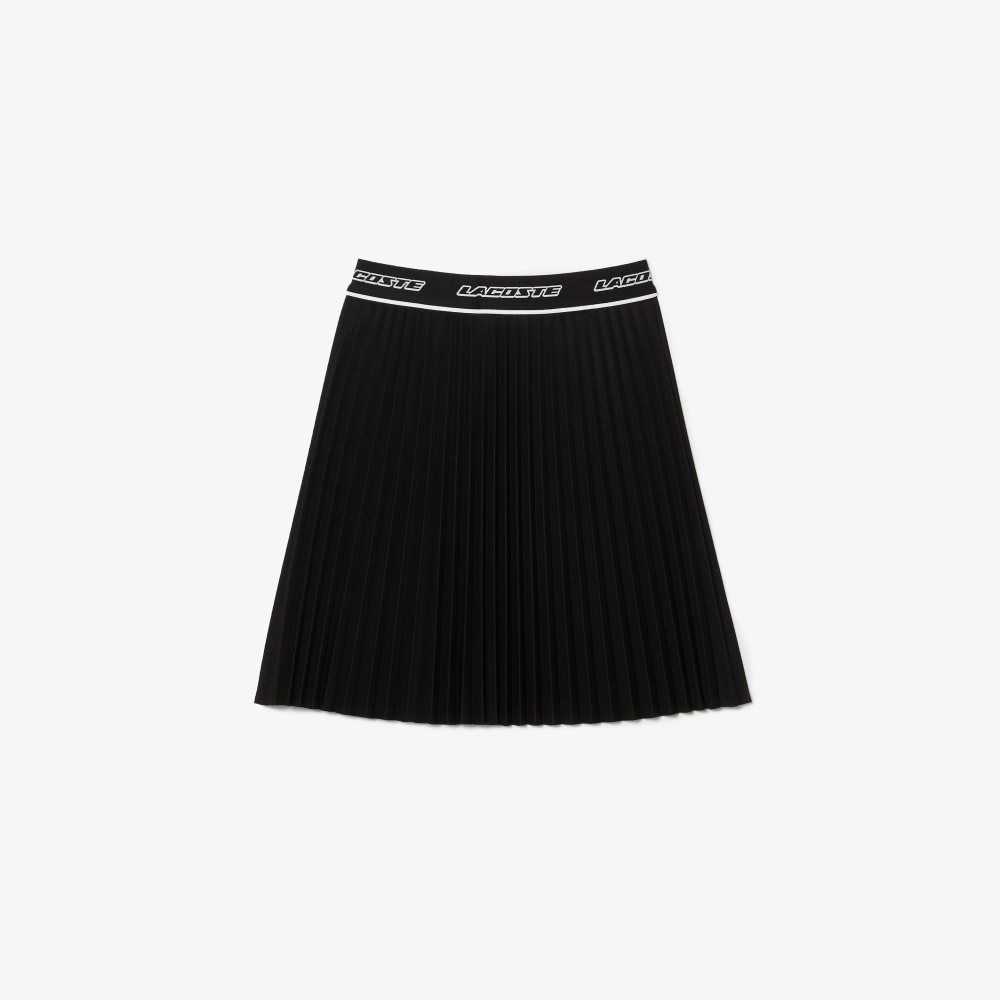 Lacoste Elasticized Waist Pleated Skirt Black | BZS-792548