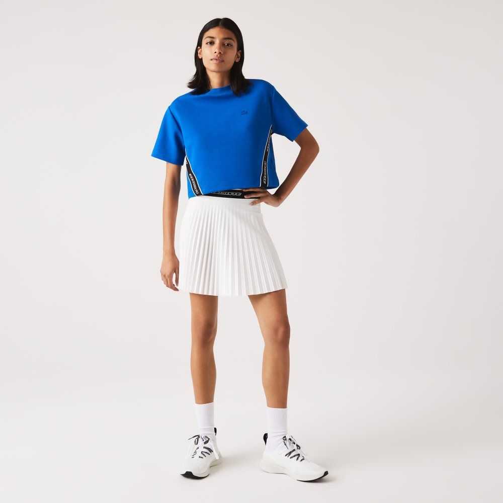 Lacoste Elasticized Waist Pleated Skirt White | OBX-273981