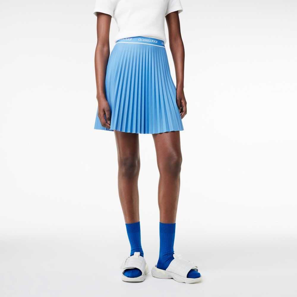 Lacoste Elasticized Waist Pleated Skirt Blue | QCG-671398