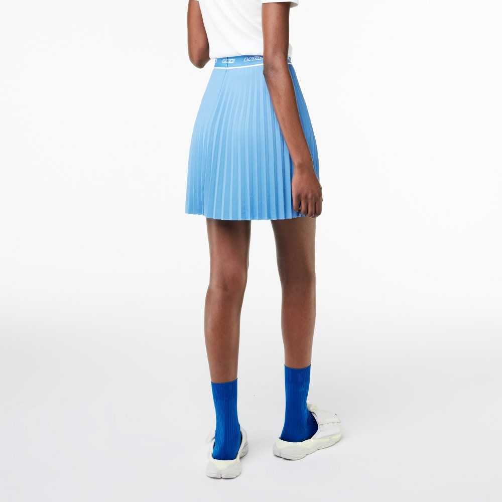 Lacoste Elasticized Waist Pleated Skirt Blue | QCG-671398