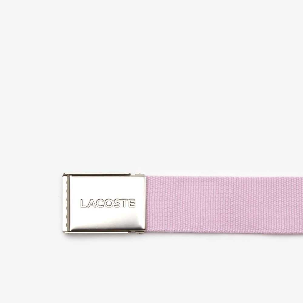 Lacoste Engraved Buckle Woven Fabric Belt Albizia | AQH-825796