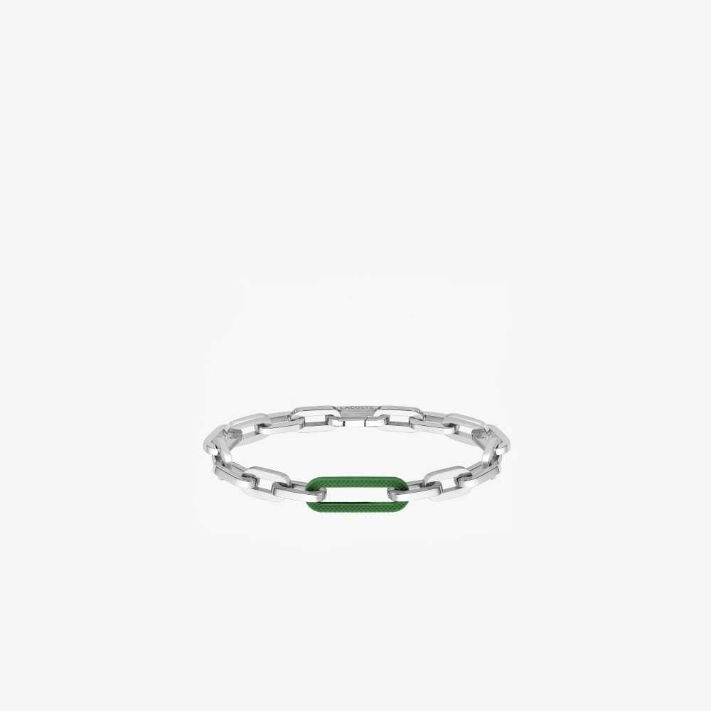 Lacoste Ensemble Bracelet Silver And Green | YET-809431