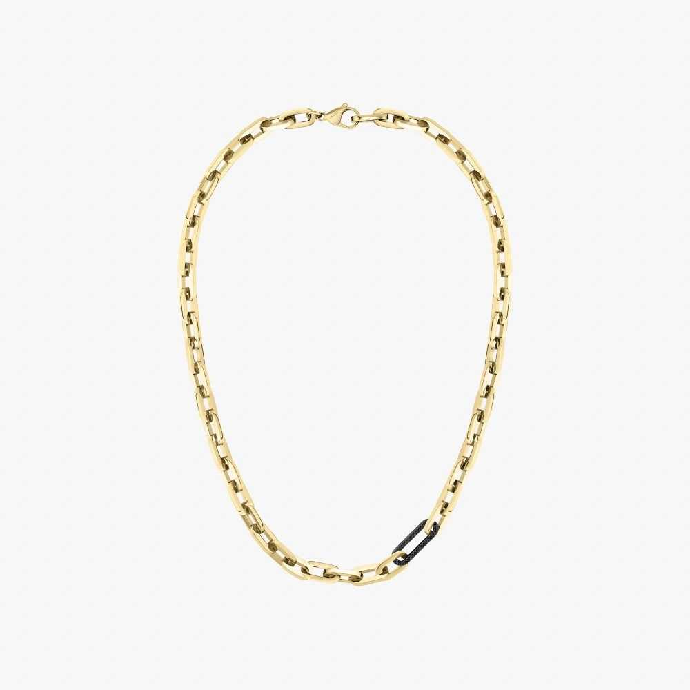 Lacoste Ensemble Necklace Yellow Gold And Black | KTB-450823