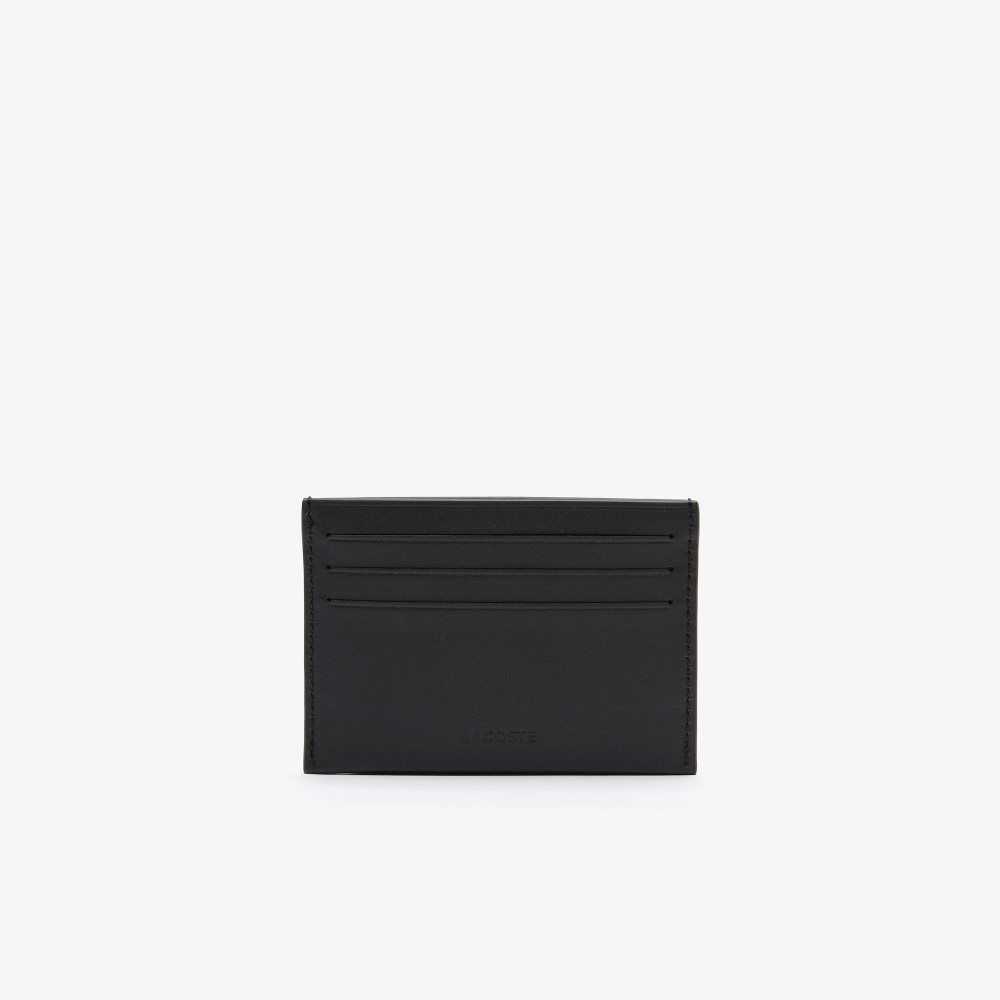 Lacoste Fitzgerald Leather Card Holder Black | ZCU-937504