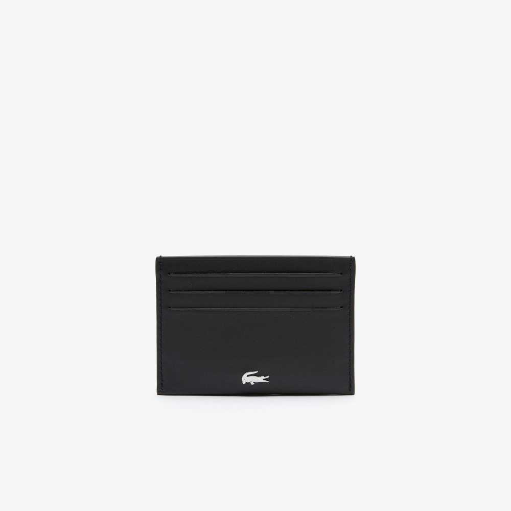 Lacoste Fitzgerald Leather Card Holder Black | ZCU-937504