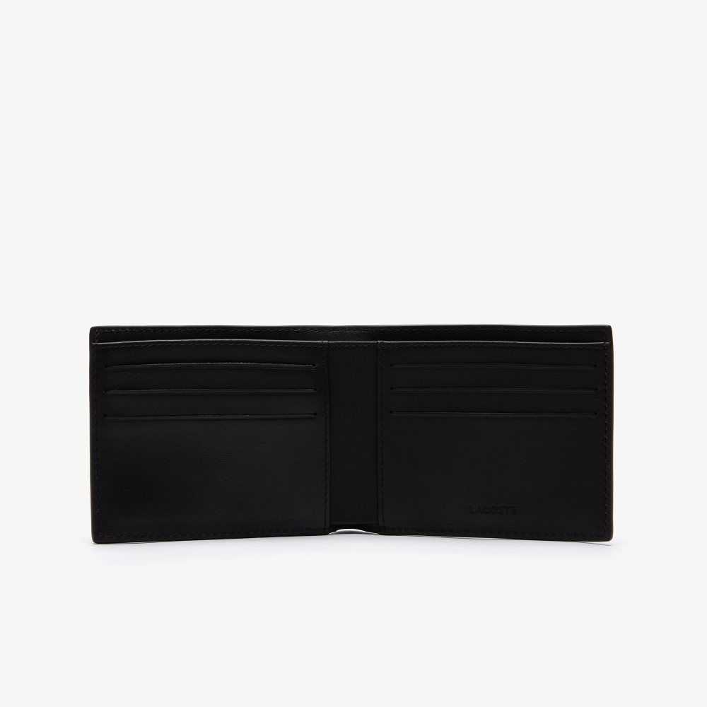 Lacoste Fitzgerald Leather Six Card Wallet Black | IXR-478139