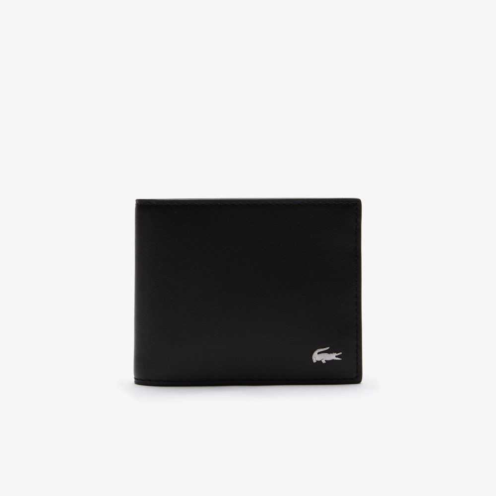 Lacoste Fitzgerald Leather Six Card Wallet Black | IXR-478139