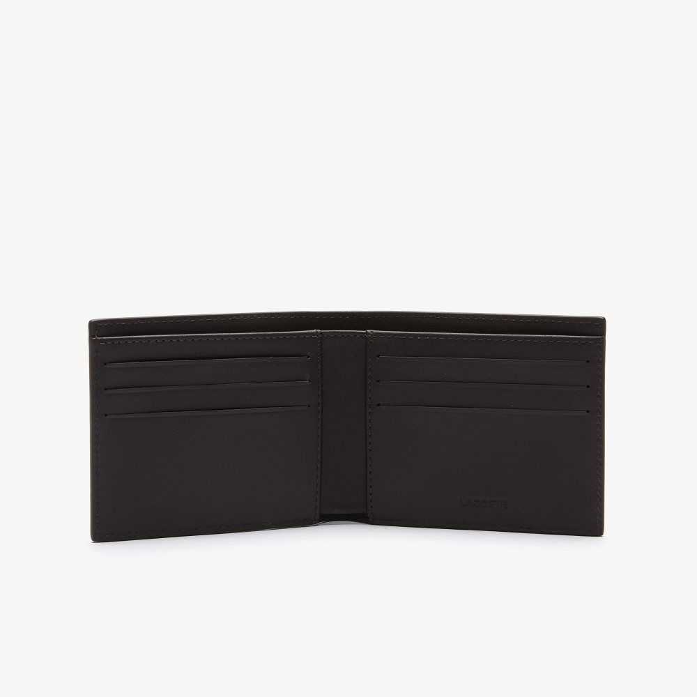 Lacoste Fitzgerald Leather Six Card Wallet Dark Brown | ZBT-147039