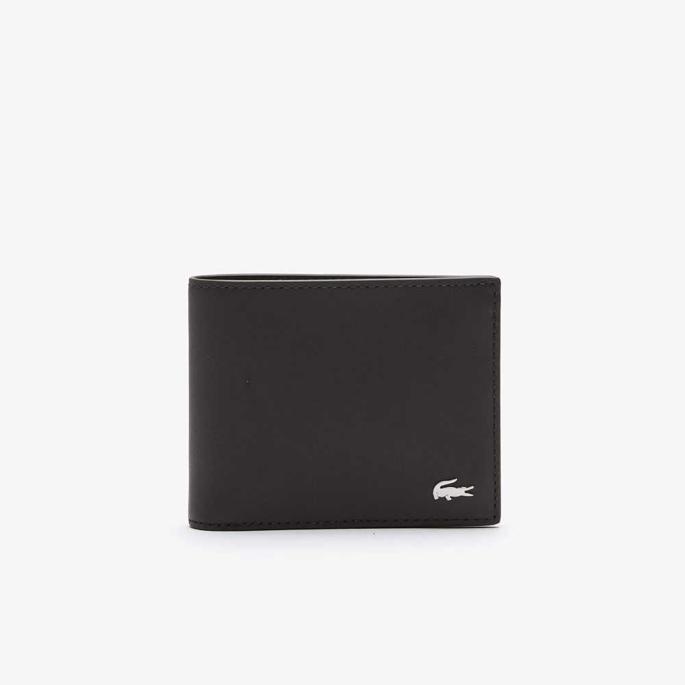 Lacoste Fitzgerald Leather Six Card Wallet Dark Brown | ZBT-147039