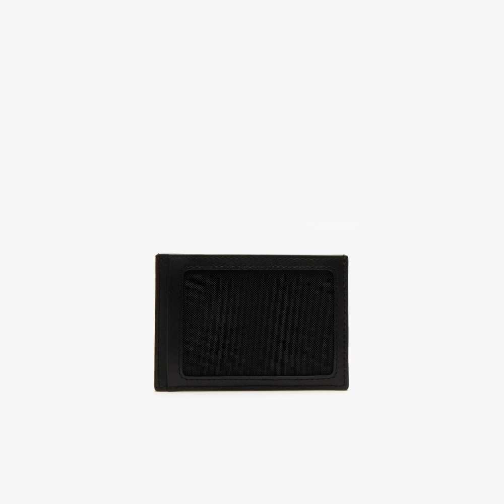 Lacoste Fitzgerald Leather Wallet And Card Holder Set Black | EZD-041736