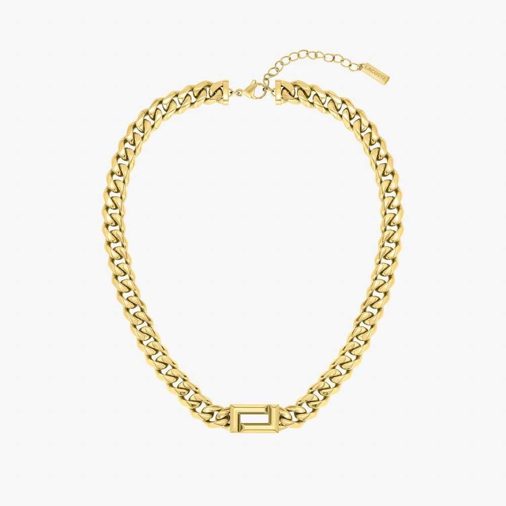 Lacoste Fundament Necklace Gold | VQH-921540