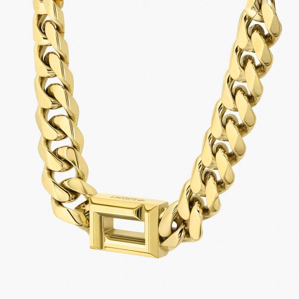 Lacoste Fundament Necklace Gold | VQH-921540