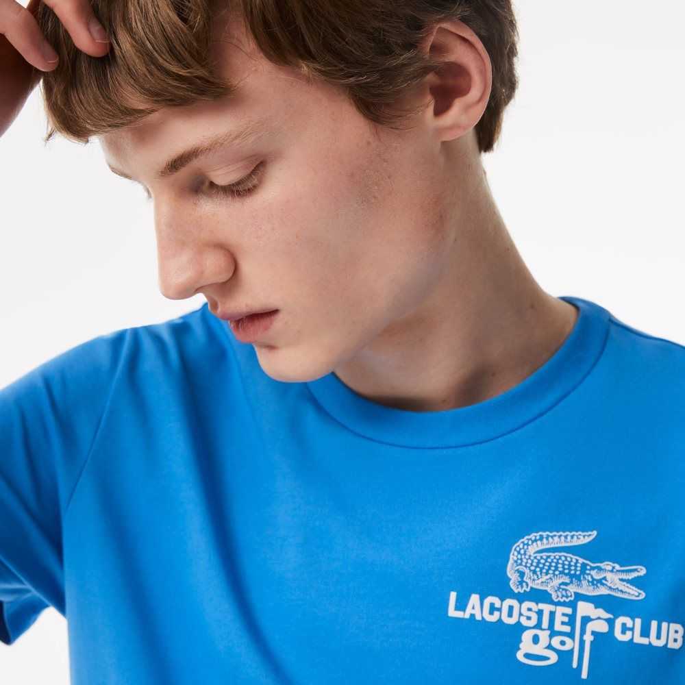 Lacoste Golf Regular Fit Organic Cotton T-Shirt Blue | SHA-768259