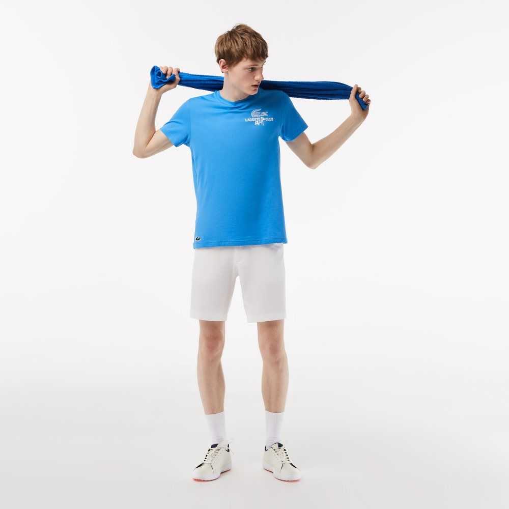 Lacoste Golf Regular Fit Organic Cotton T-Shirt Blue | SHA-768259