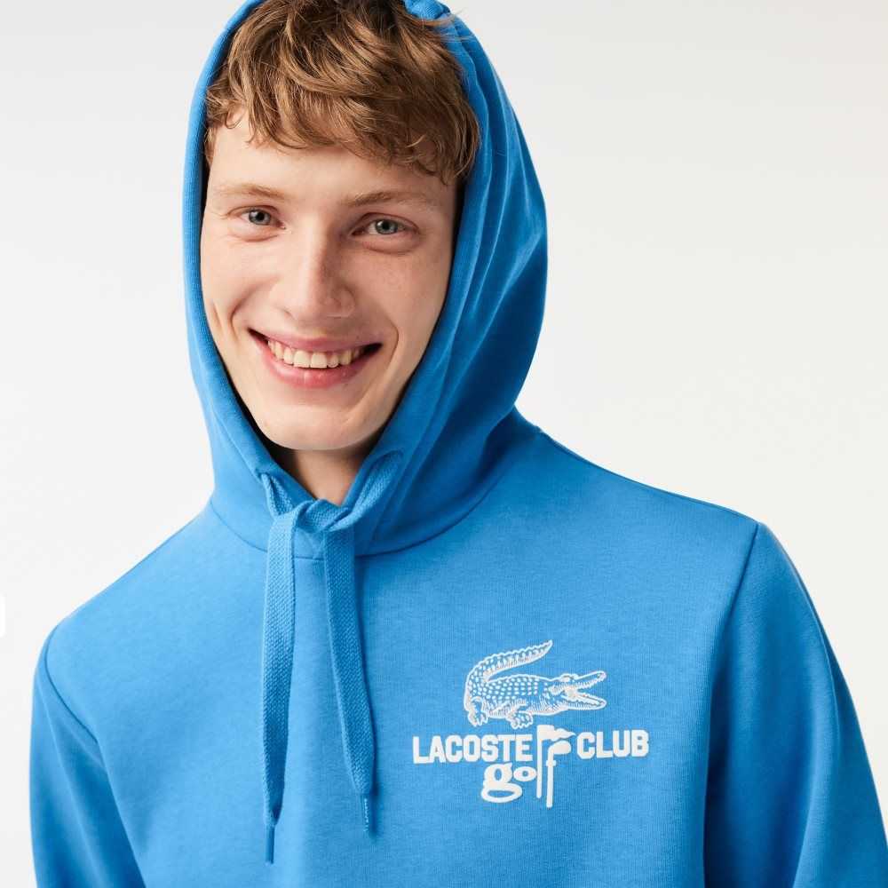 Lacoste Golf Relaxed Fit Hoodie Blue | VHW-051439