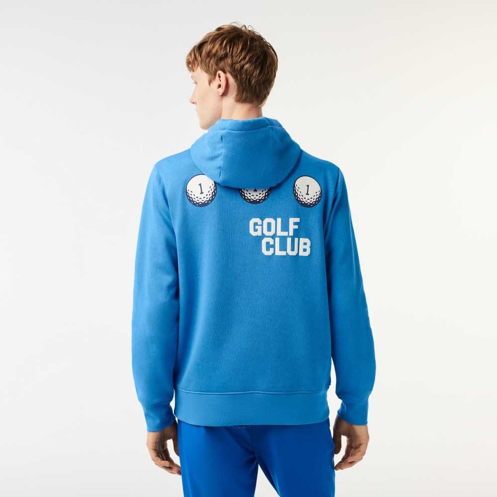 Lacoste Golf Relaxed Fit Hoodie Blue | VHW-051439