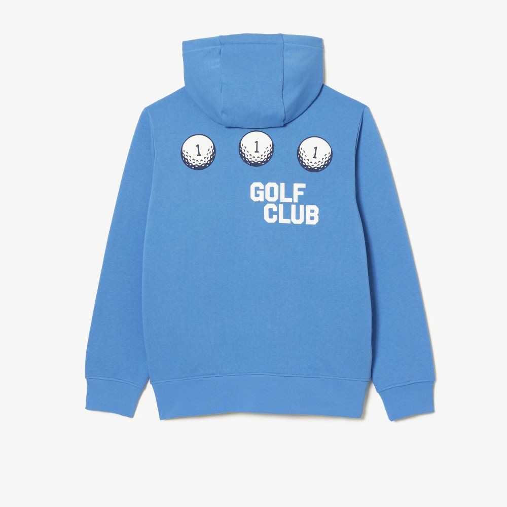 Lacoste Golf Relaxed Fit Hoodie Blue | VHW-051439