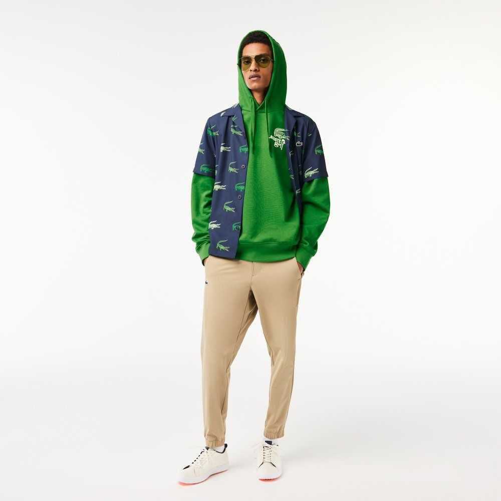 Lacoste Golf Relaxed Fit Hoodie Green | TZQ-951283