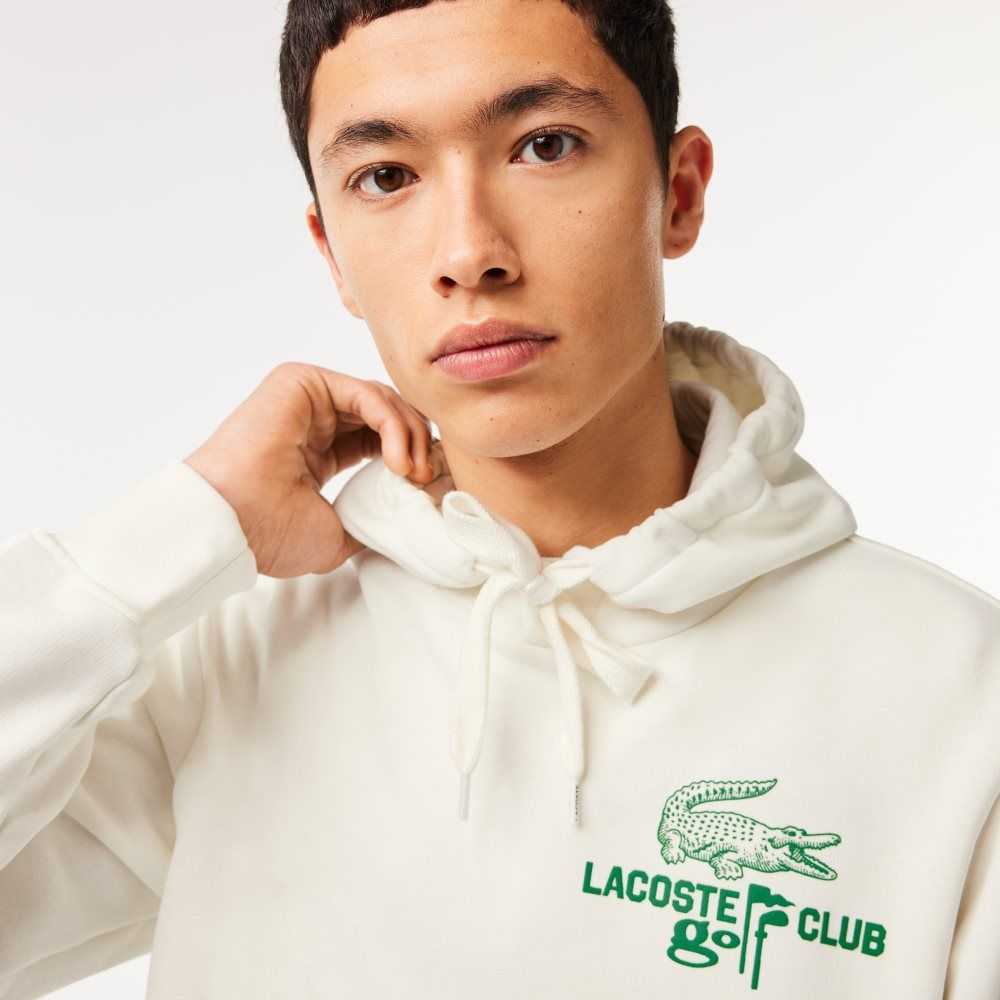 Lacoste Golf Relaxed Fit Hoodie White | EWG-540387